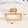 European, American and Korean version medium-sized alloy electroplated hair clips, simple women's hair grips, fashionable and versatile hair accessories, internet-famous hair grips details Picture