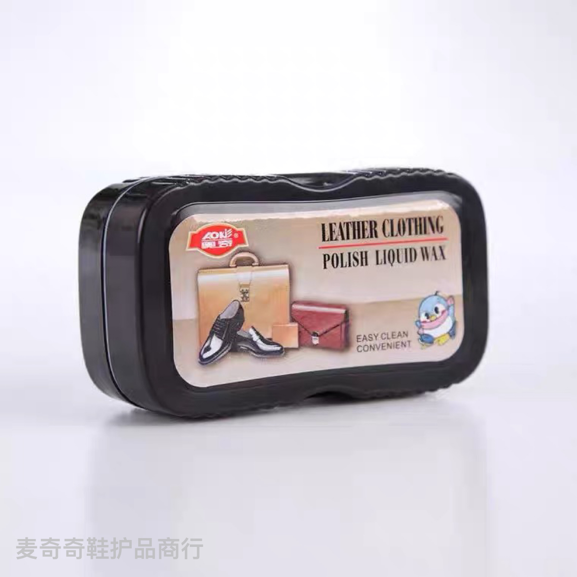 Aoqi Double-Sided Sponge Shoes Wax Leather Shoes Maintenance On Bright Shoe Polish Colorless Sponge Shoe Brush (Bag) Specification drawing