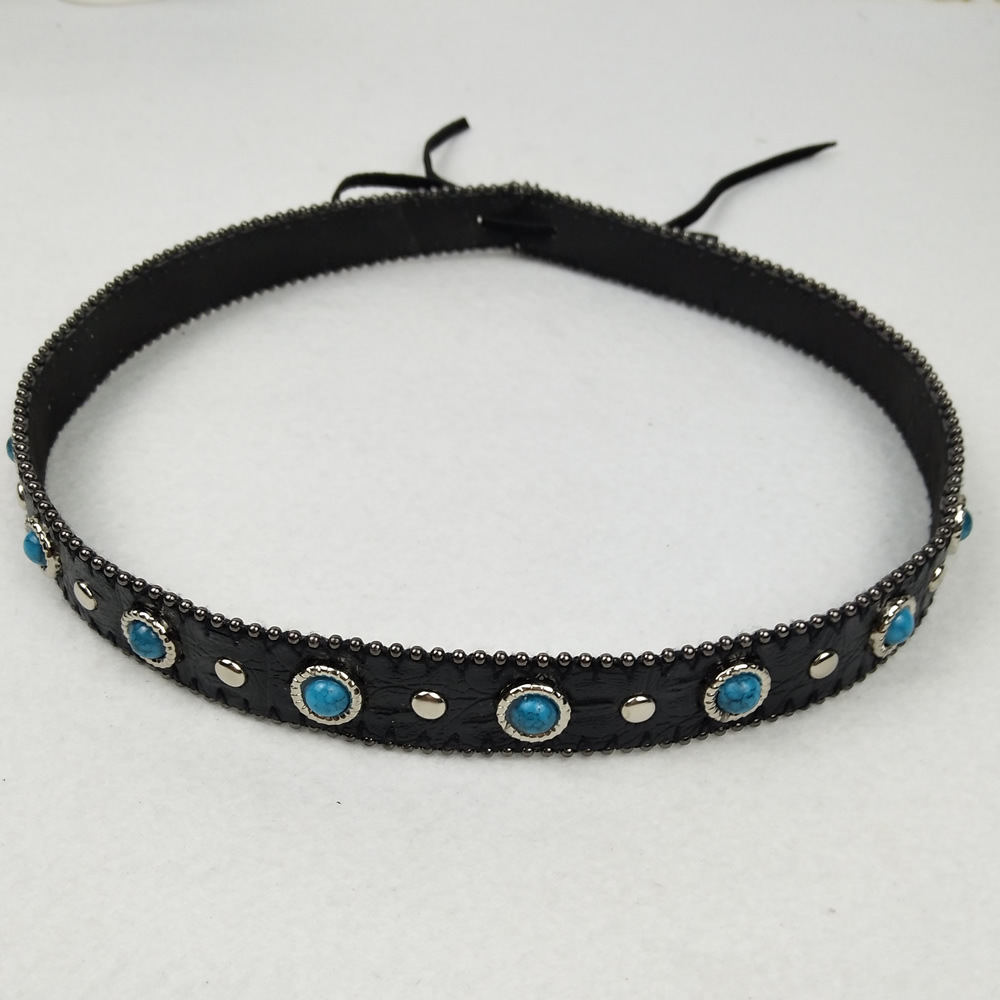 Factory direct sales of men's and women's top hats, jazz hats, retro small accessories, European and American style sapphire hats, decorative belts Specification image