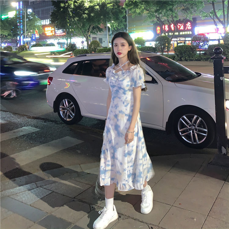 French retro, niche and sweet long dress for summer 2022 new first love dress, early spring temperament dress for women's wear