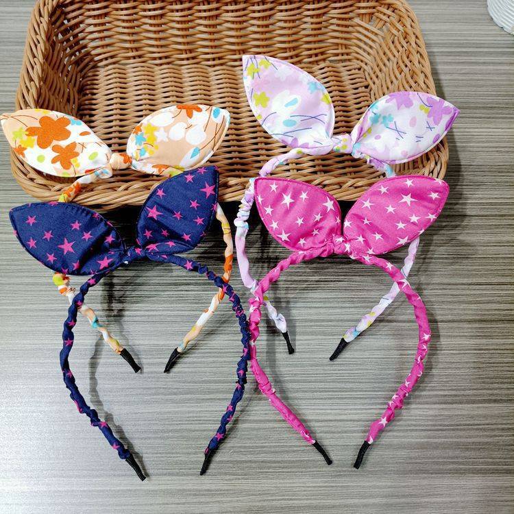 Rabbit ear hair bands, cute hairpins, fabric hair clips, student dressing and decoration, children's hair clips, one-yuan accessories, general merchandise