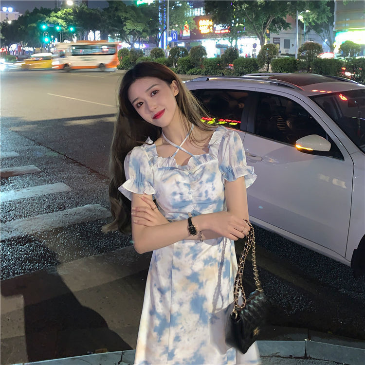 French retro, niche and sweet long dress for summer 2022 new first love dress, early spring temperament dress for women's wear Specification image