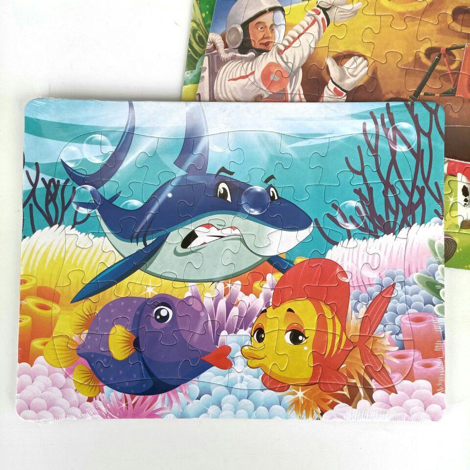 Cardboard jigsaw puzzle early education cartoon paper card jigsaw puzzle paper children puzzle puzzle one dollar toy