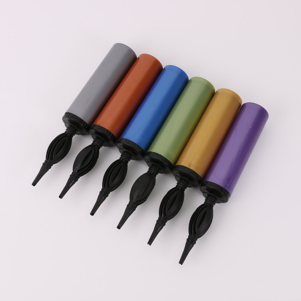 Factory direct sales in stock, multiple colors available, hand-pushed balloon inflators, manual plastic air pumps, small and portable