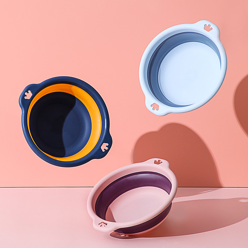 折叠脸盆户外旅行便携式塑料加厚儿童脸盆家用宝宝水盆折叠盆