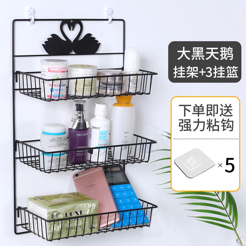 Kitchen storage rack, refrigerator side hanging rack, household comprehensive wall-mounted condiments, cling film, bathroom non-drilling storage rack Specification image