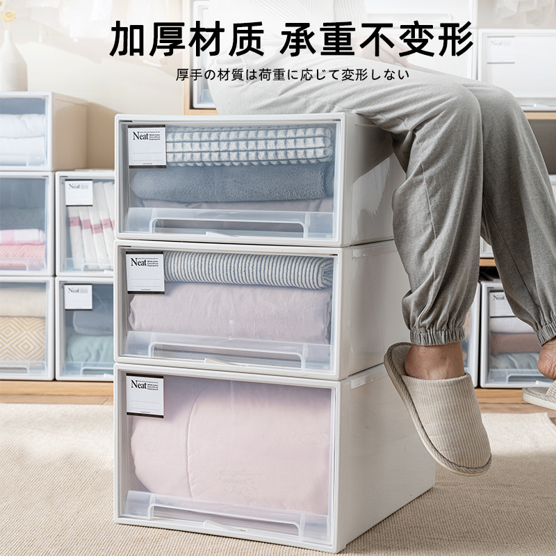 X102-4835 drawer-type storage box, wardrobe, clothing storage box, storage cabinet, magic tool, transparent organizing and storage box Application Scenario