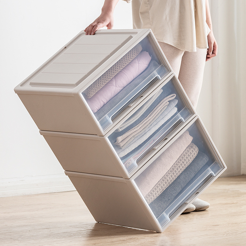 X102-8969 thickened extra-large plastic storage box, drawer-type organizing box, wardrobe wonder, clothes storage box Application Scenario