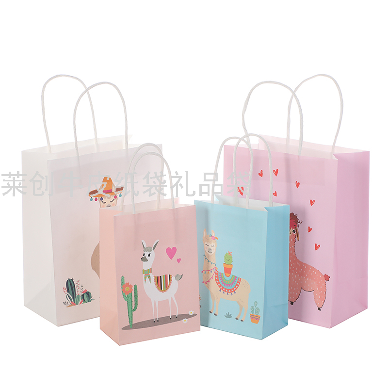 Kraft Paper Bag Environmental Paper Bag Cartoon Gift Bag Shopping Bag