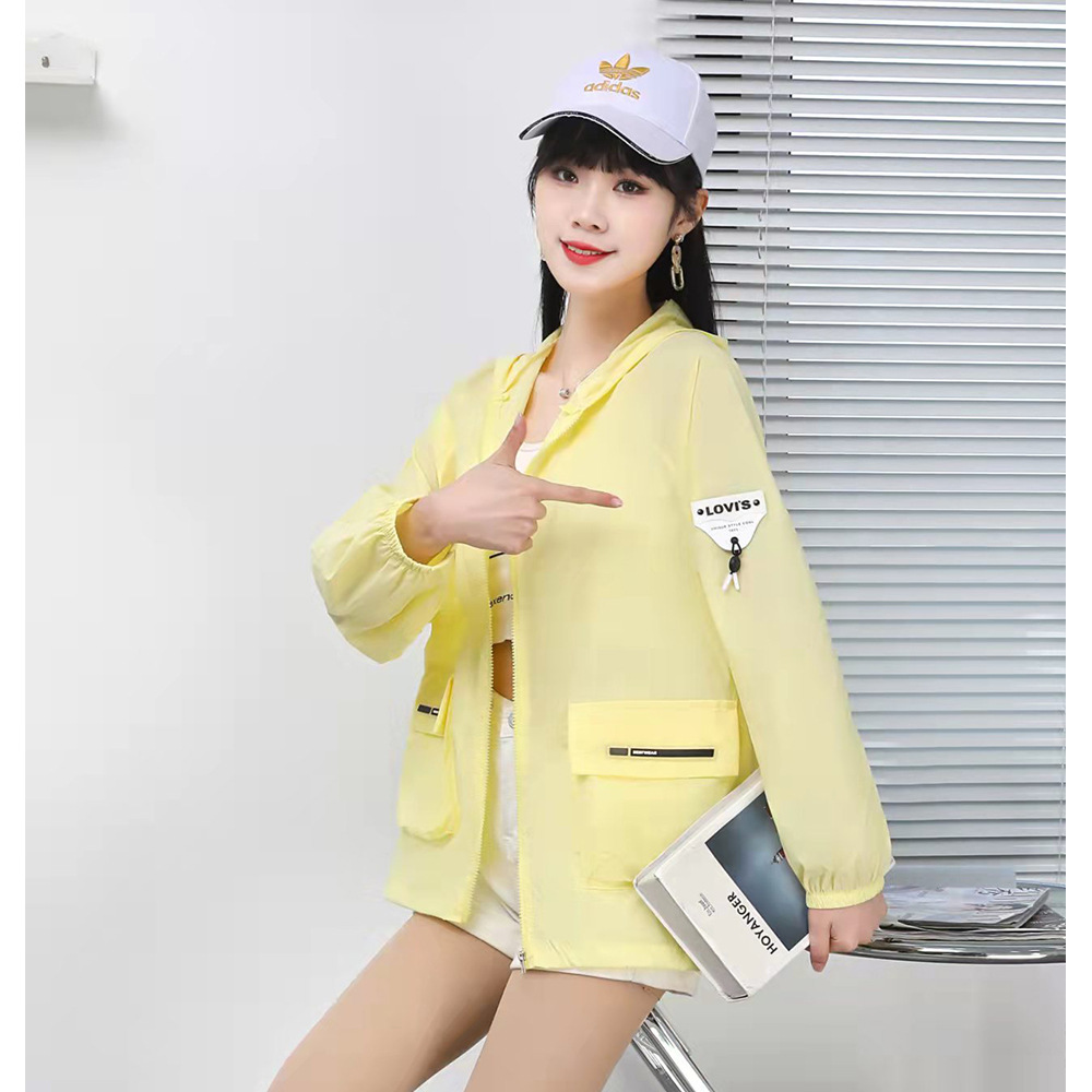 English large-sized short sun-protective clothing for girls, 2022 sun-protective clothing for girls, student uniform, Korean style thin loose mesh jacket