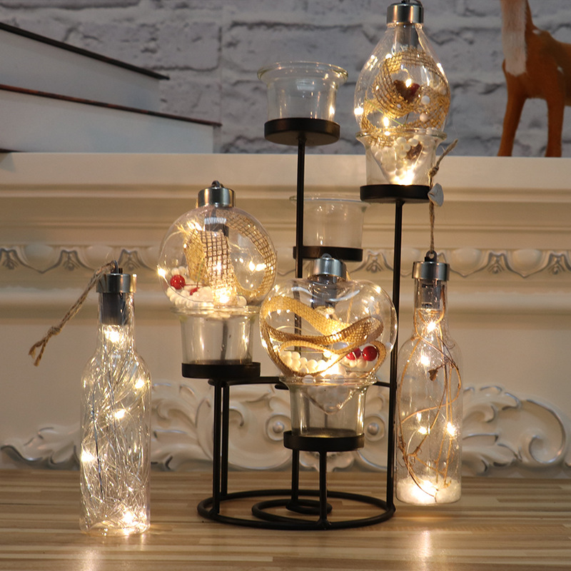 Christmas decorations with lights foam granules Christmas balls cartoon creative new Christmas light pendant decorations