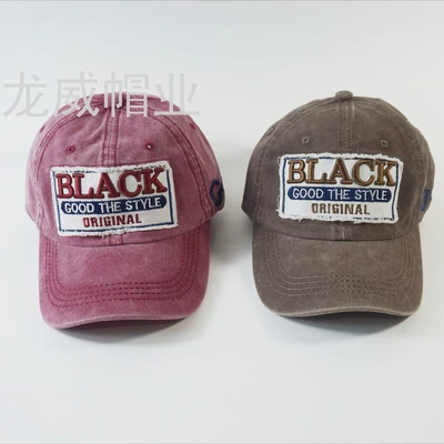 Wholesale adult pure cotton plain embroidery washed cotton outdoor sports caps Men and women sunshade baseball caps thumbnail