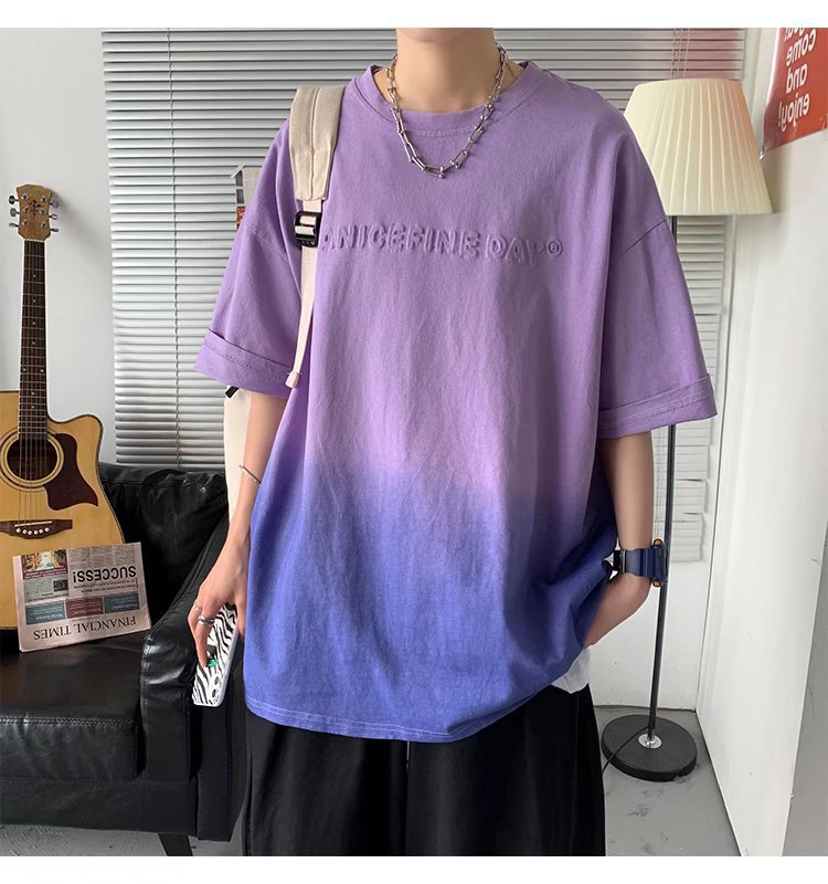 2022 New short-sleeved T-shirts for men's summer wear, trendy tops for students and youth, and round-neck base shirts for boys Specification image