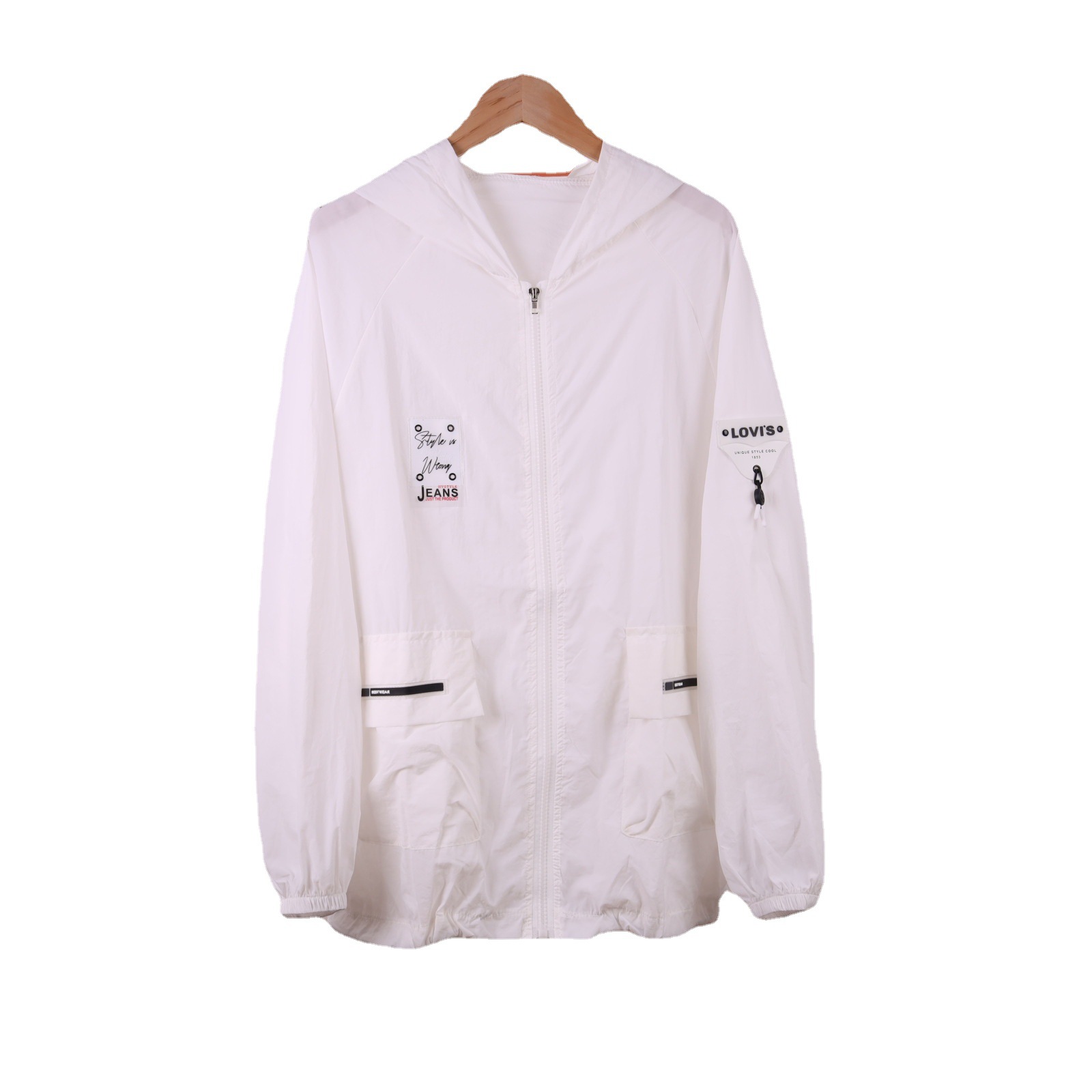 English large-sized short sun-protective clothing for girls, 2022 sun-protective clothing for girls, student uniform, Korean style thin loose mesh jacket Item Picture