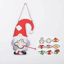 Cross-border new DIY wood replaceable door Christmas decorations Halloween Easter Independence Day pendant