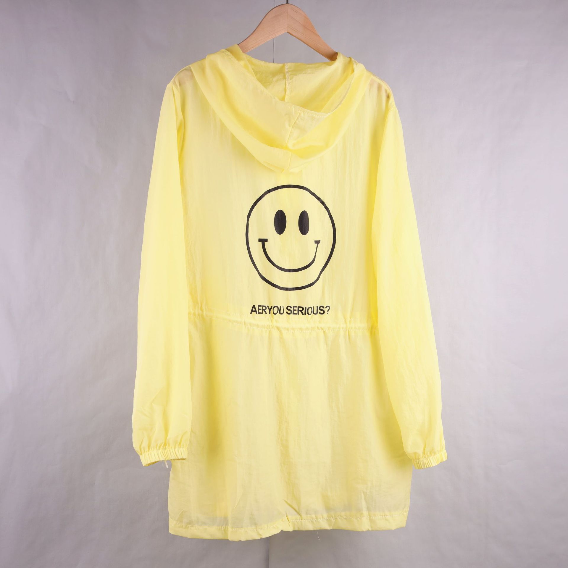 Long smiling face sun-protective clothing for girls, 2022 summer sun-protective clothing for girls, student uniform, Korean style, thin and loose mesh jacket