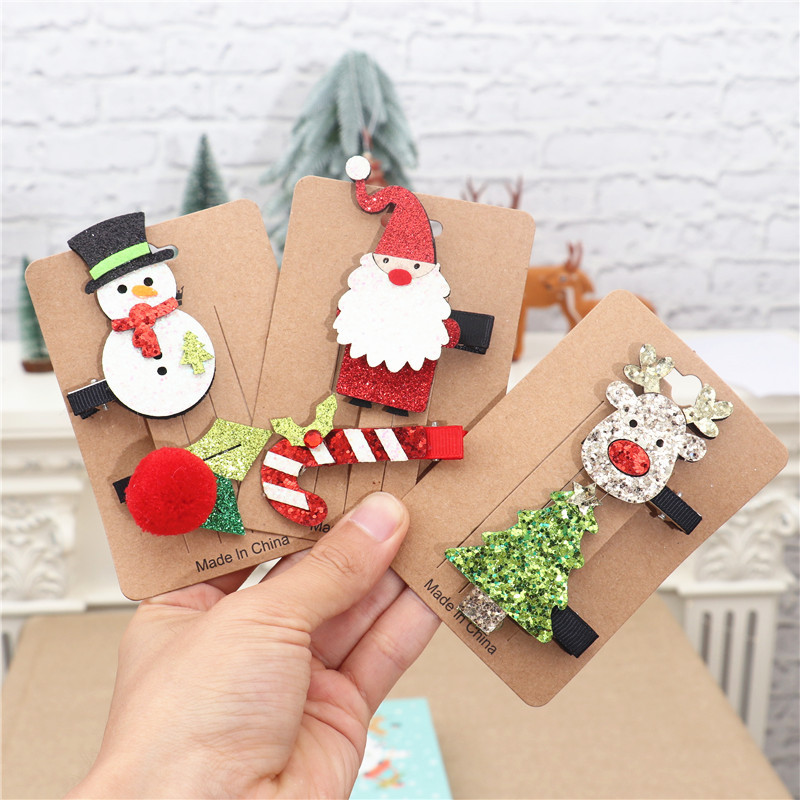 Christmas hairpin two sets of Christmas children gift gift girl old man hairpin Holiday dress headgear