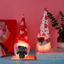 Cross Border Valentine's Day lights Faceless old man St. Valentine's Day cloth art decoration St. Valentine's Day Rudolph figurine