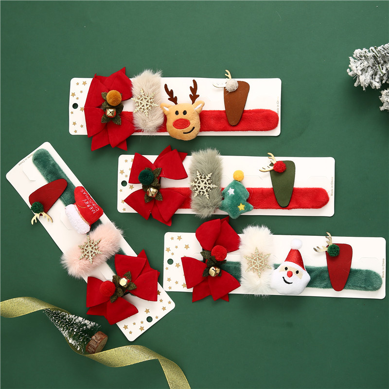 New Christmas gift patting ring set hairpin patting ring set Creative Christmas gift decorations for children