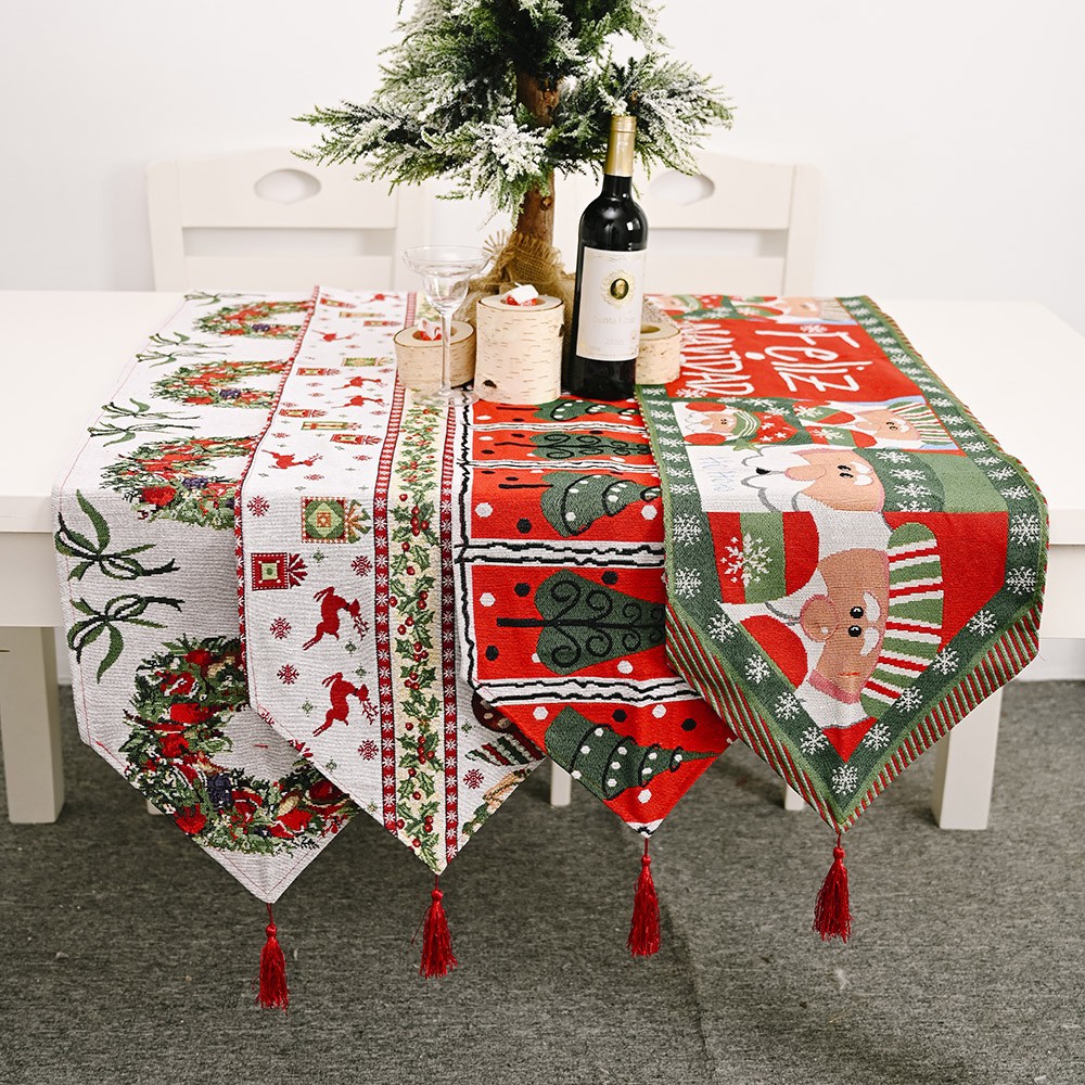 Creative Christmas home decoration products knitted fabric table flag hotel table decoration home holiday party dress