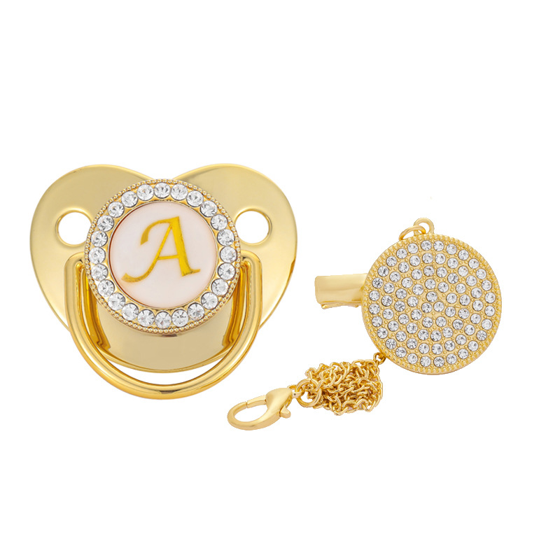 A 26-letter golden soothing pacifier for children, a weaning wonder, a baby's soothing and playful mouth