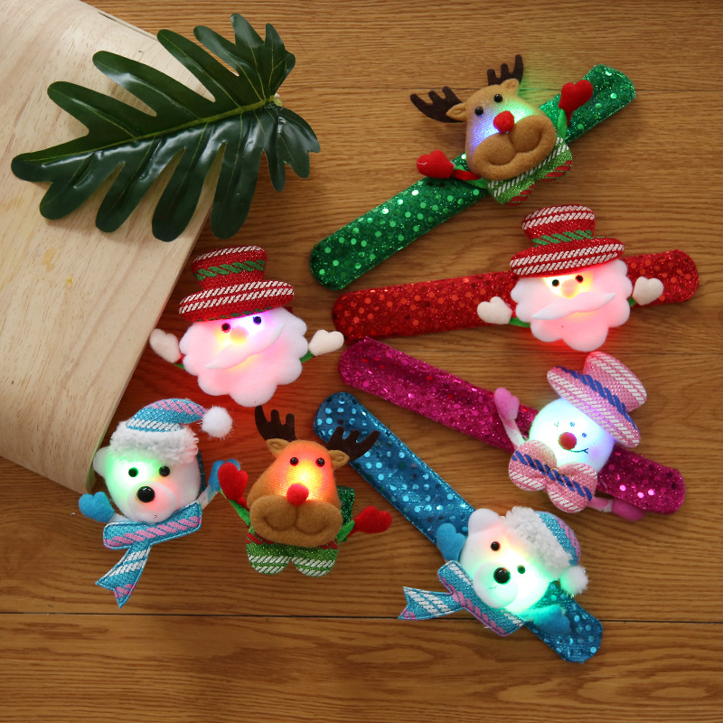 Christmas gift for children with lights Creative Christmas gift for old man Snowman patting ring patting bracelet