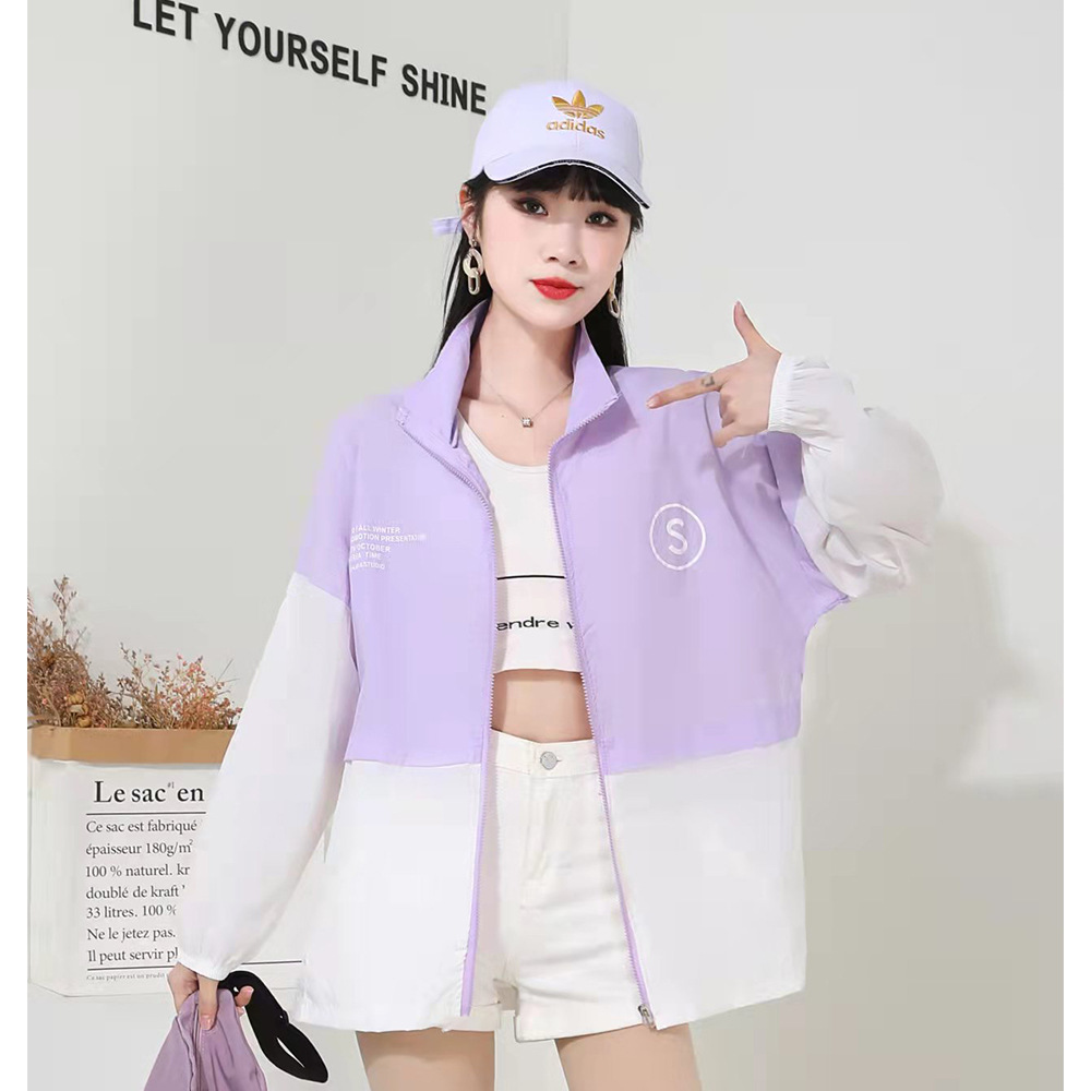 Large-sized English solid-color sun-protective clothing for women, 2022 sun-protective clothing for women, student uniform, Korean style, thin and loose mesh red jacket