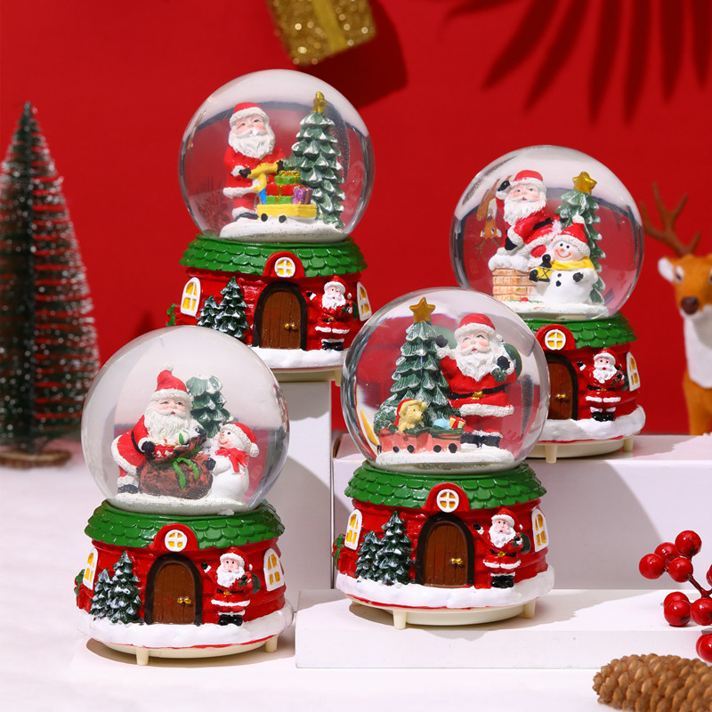 New Christmas kids gift for girlfriend with music automatic snow crystal ball gift for Christmas Eve