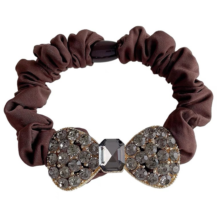 Korean Dongdaemun bow crystal full diamond hair band, retro and fashionable headband, large intestine band, headband and rubber band Item Picture