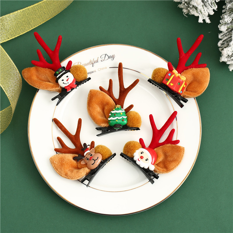 Christmas ornaments hair pins headgear children princess hair ornaments cute elk antlers small gifts