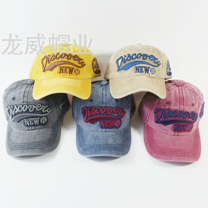 Wholesale adult pure cotton plain embroidered washed cotton outdoor sports cap Male and female sunshade baseball cap thumbnail