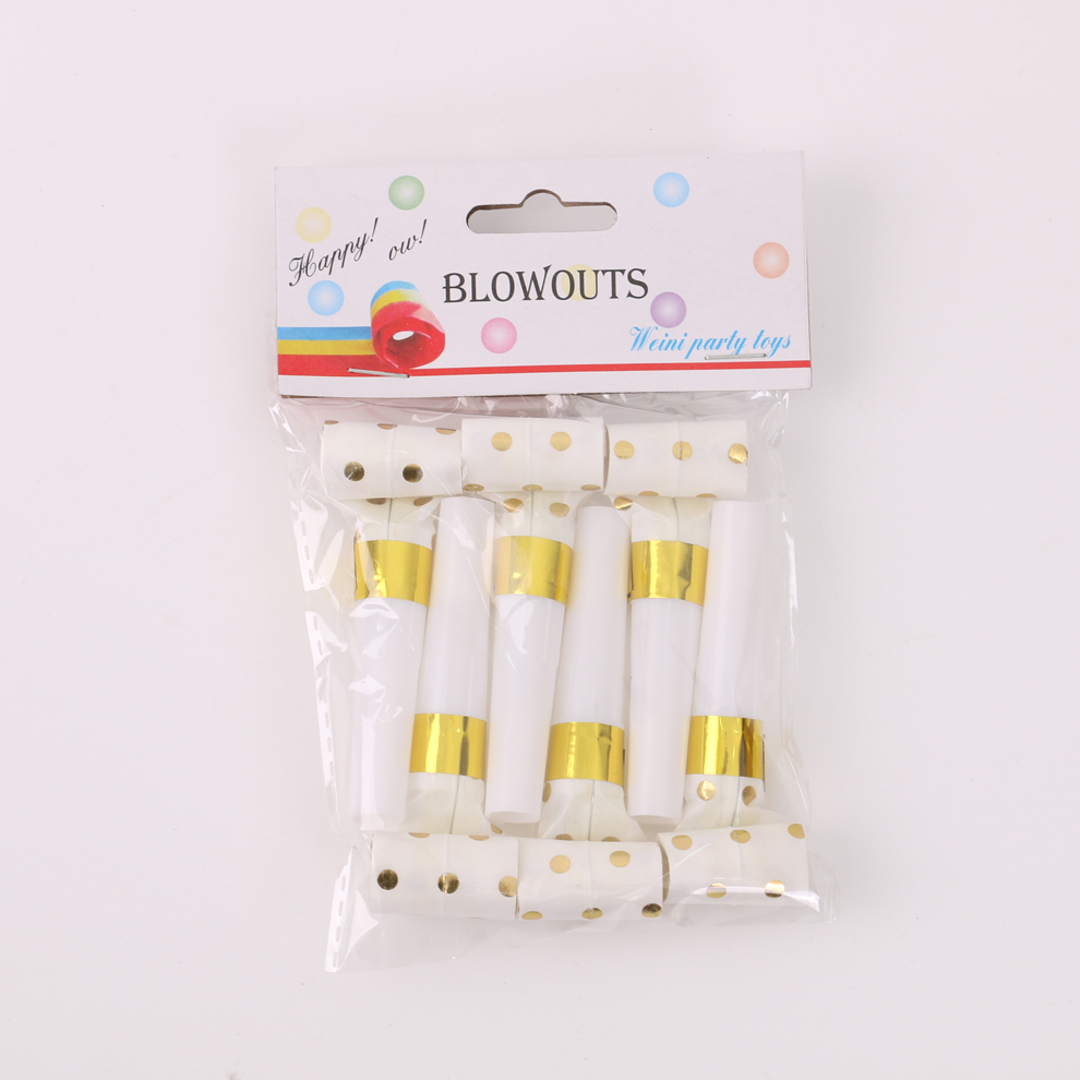 Transparent opp bags are used for birthday party decorations for boys and girls, featuring curling polka dots and dragon whistles Application Scenario