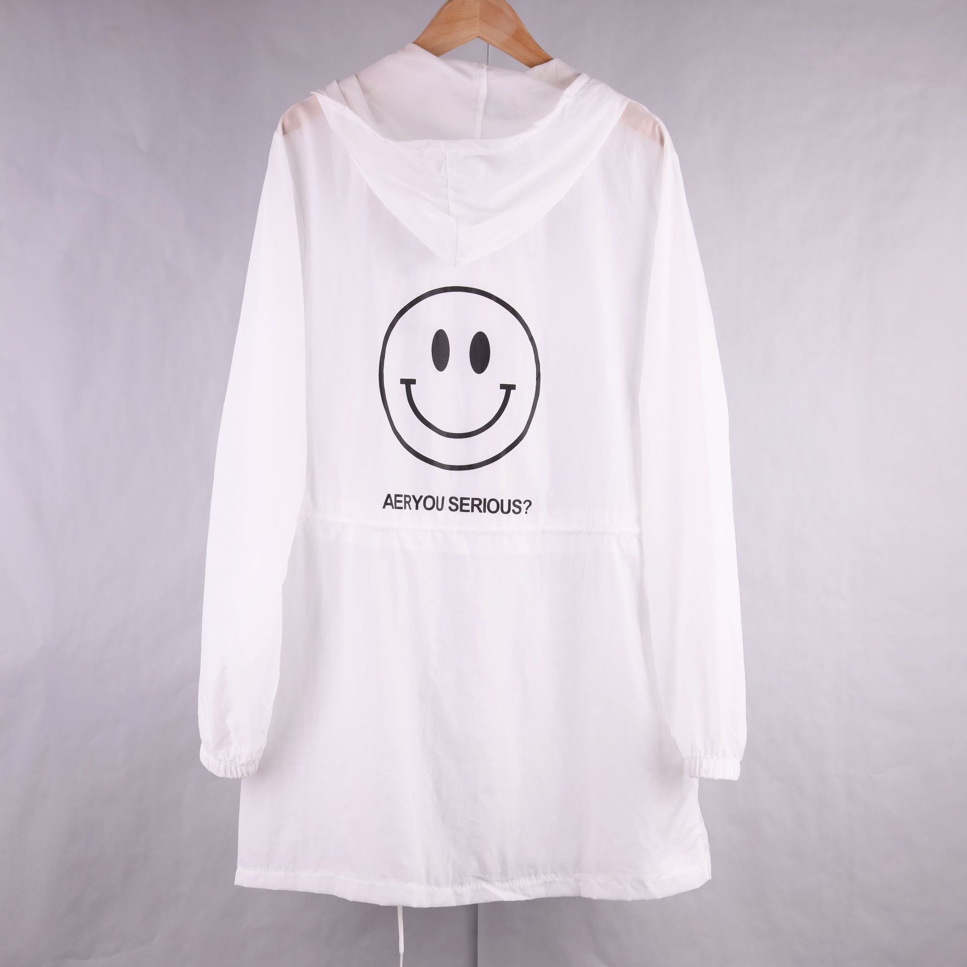 Long smiling face sun-protective clothing for girls, 2022 summer sun-protective clothing for girls, student uniform, Korean style, thin and loose mesh jacket details Picture