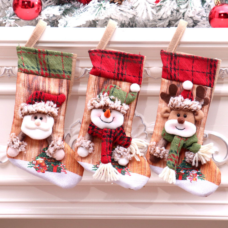 New cross-border Christmas stocking gift bag European style snowman Christmas ornament for old man small gifts for children