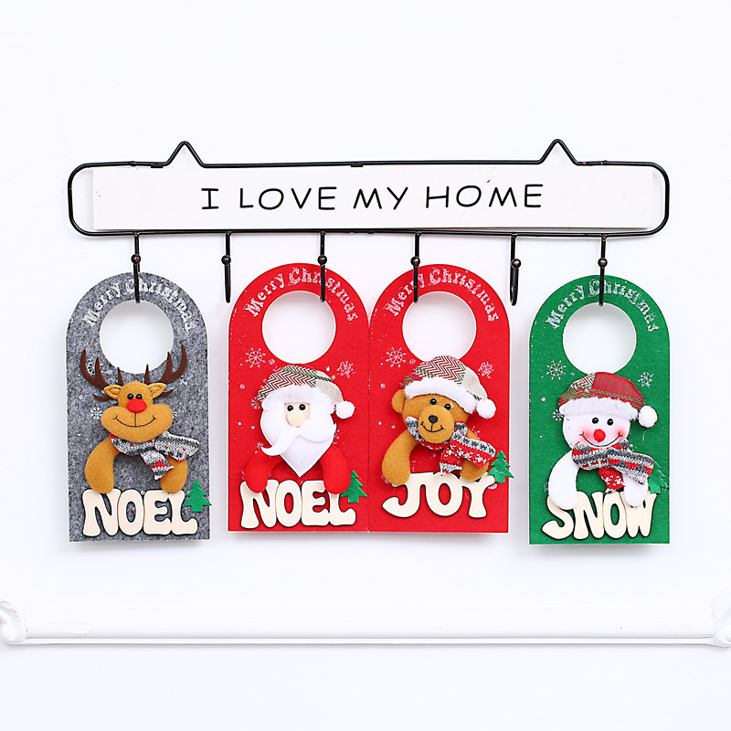 New Christmas decorations Santa Claus cartoon door hanging hotel shopping atmosphere decorated Christmas tree pendant