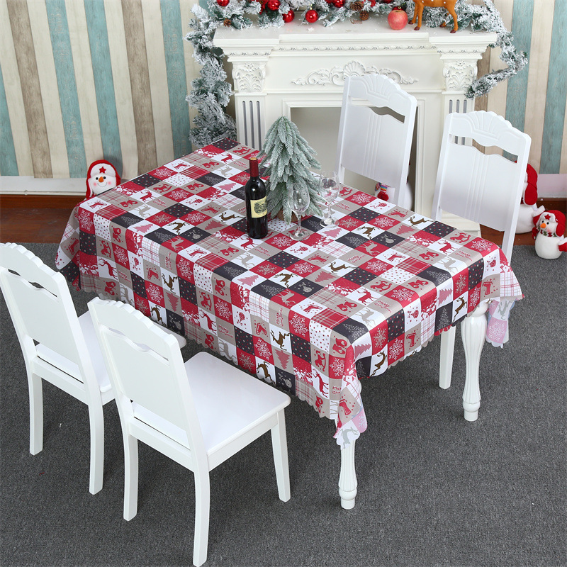 New cross-border Christmas decoration creative faceless old man printed European family dining table cloth tablecloth