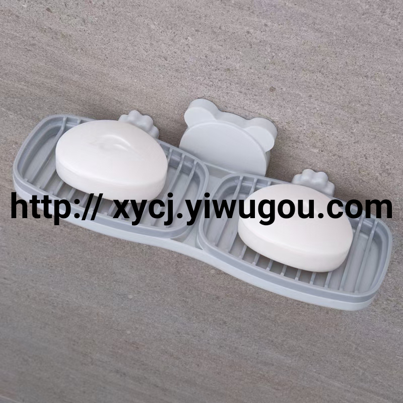 Bathroom soap box, bathroom wall-mounted soap box, non-perforated draining soap box, double-layer draining quick-drying, three-dimensional storage