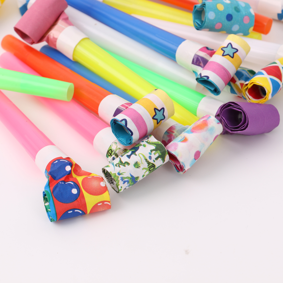 Wholesale large paper-head blowing dragons, plastic blowing dragons, whistles, children's birthday toys, cheerleading props, blowing rolls Item Picture