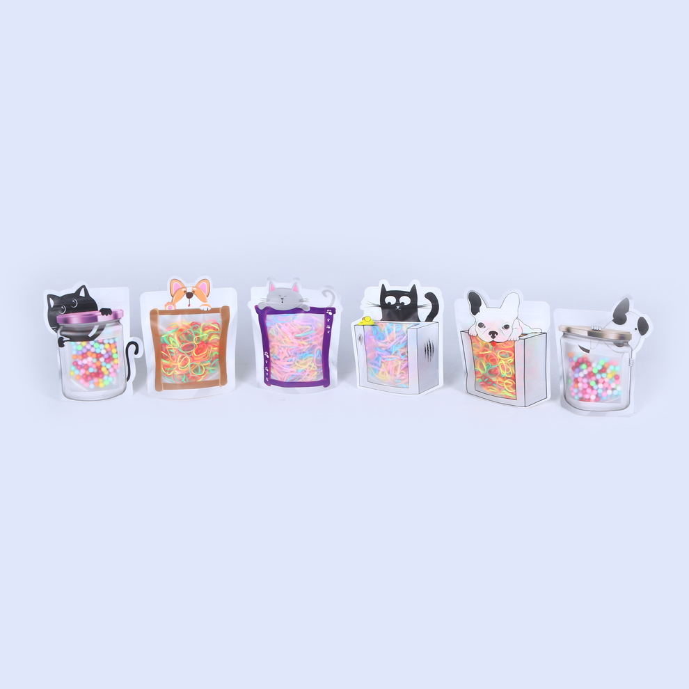 宠物食品袋 饰品 皮筋 珠子 可爱袋子卡通 小狗小猫