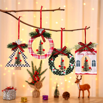 Cross-border New Christmas decorations pine needle tree Christmas tree scene small round pendant scene layout supplies