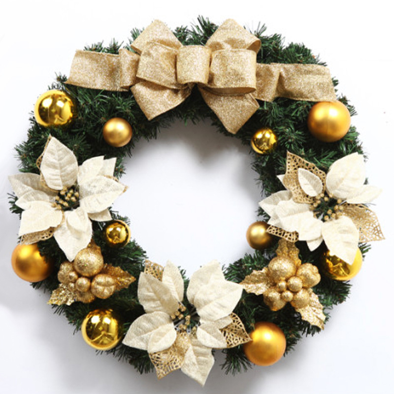 Christmas wreath purple bow decoration wreath Christmas ornament door pendant rattan ring Rattan ring