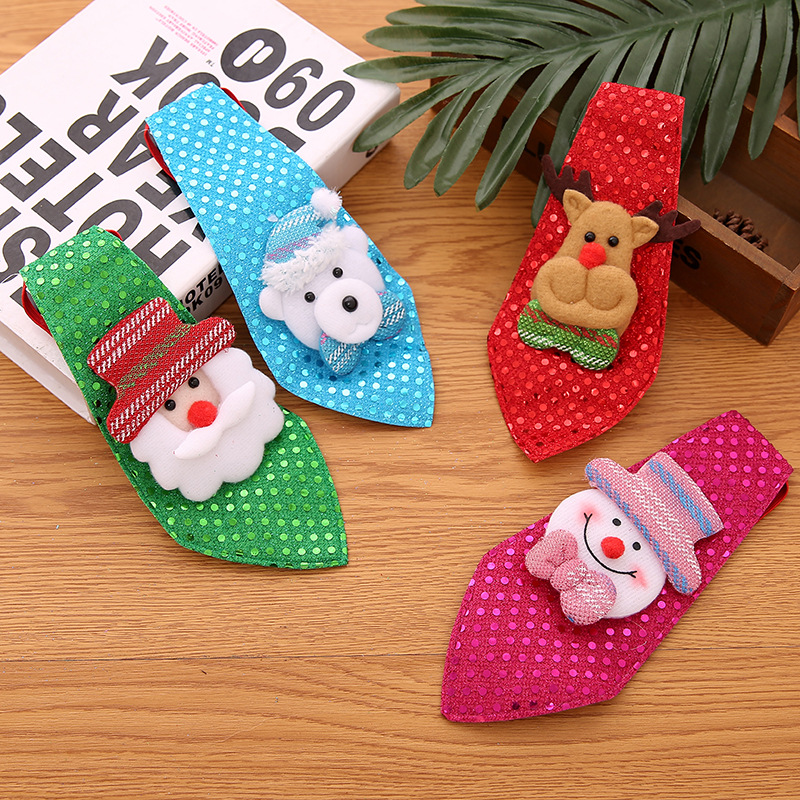 Christmas gifts Children cartoon Santa Snowman deer light tie toys Christmas party ornaments