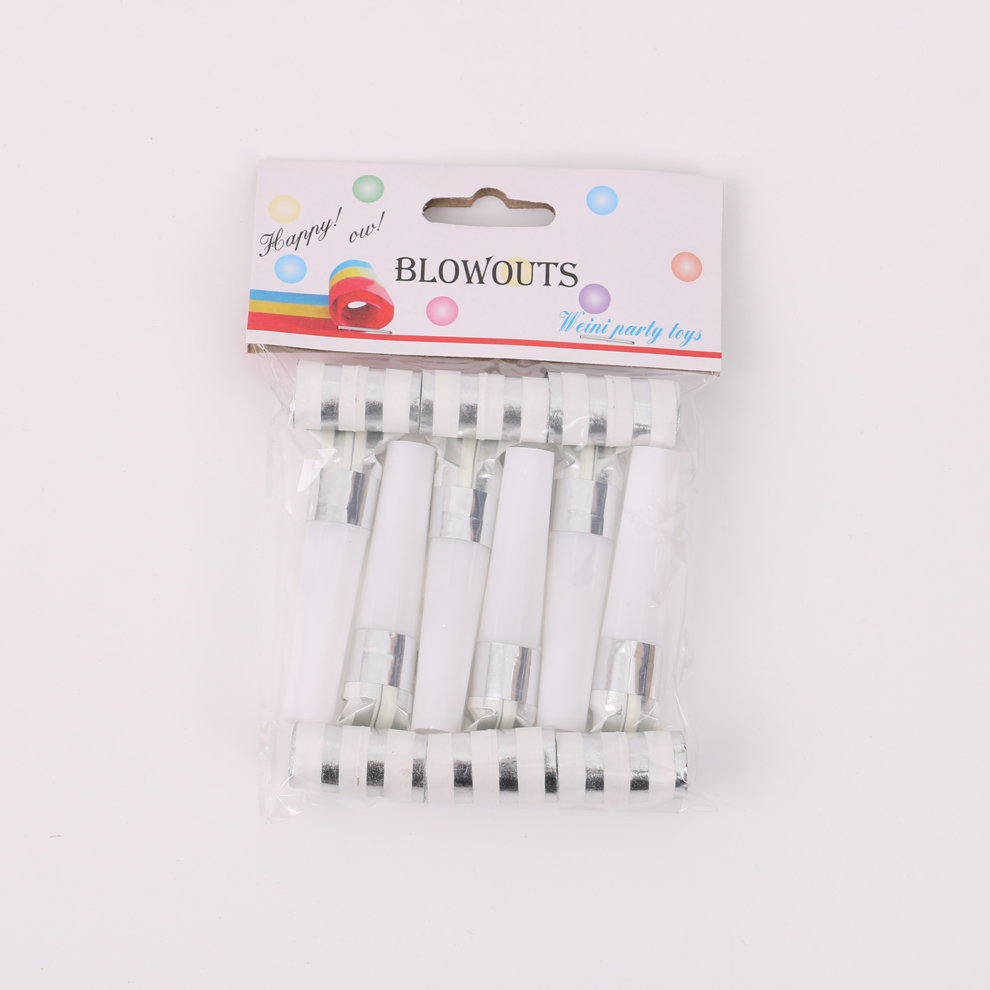 Transparent opp bags are used for birthday party decorations for boys and girls, featuring curling polka dots and dragon whistles Item Picture