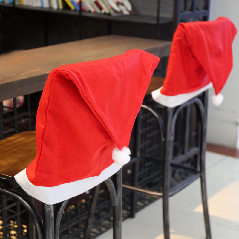 Christmas decorations Christmas chair cover Christmas hat Christmas articles Christmas red chair cover