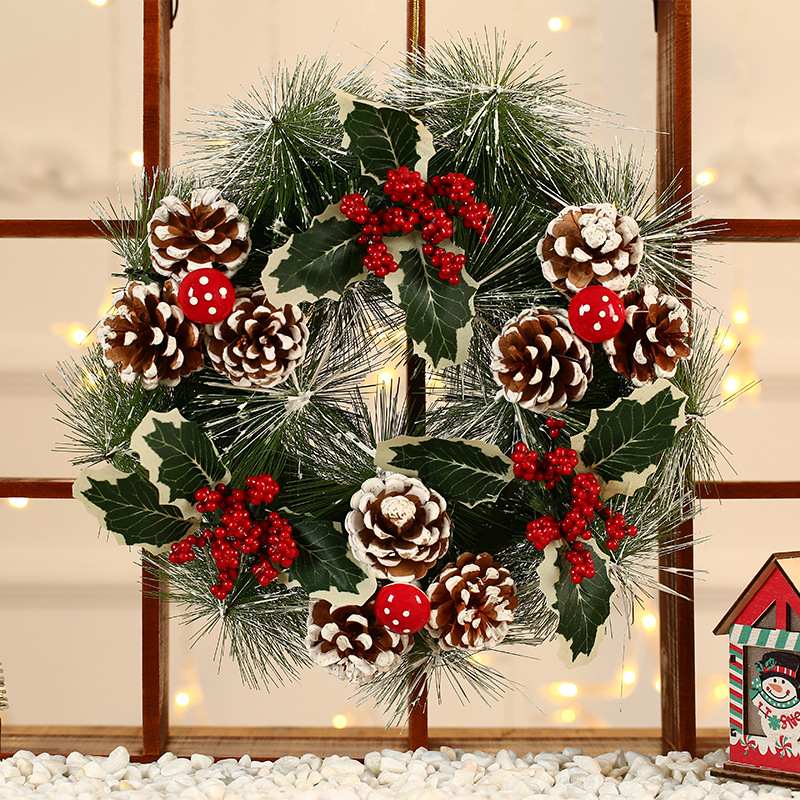 Christmas decorations pine cone garland red ball ornament garland door top grade pine needle wreath wreath pendant ornaments