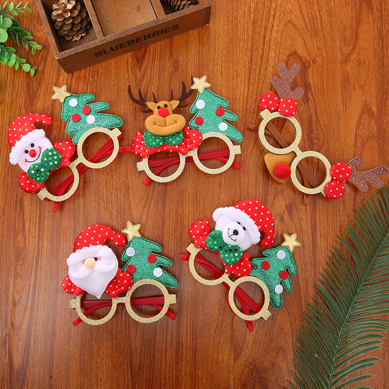 Christmas tree color glasses cartoon antlers old man children's holiday party gifts small gifts