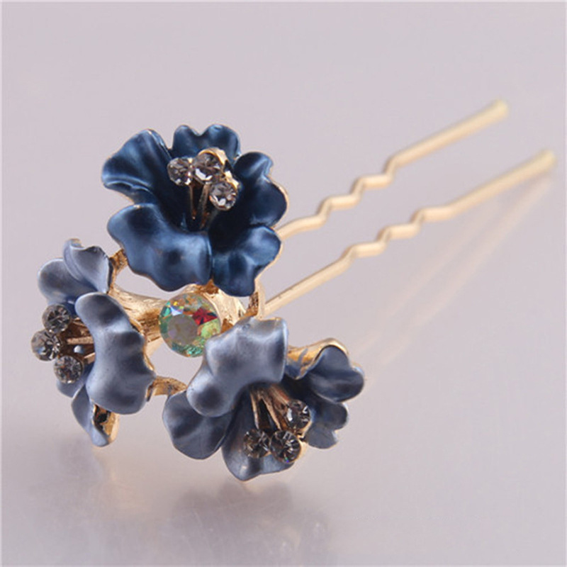 义乌厂家原创韩版发饰烤漆叉针女式合金发叉汉服配饰婚庆盘发插针