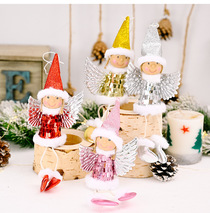 Cross border New Christmas decorations Angel pendant sequins Wings Long Legs Girls Christmas tree pendant Christmas gifts