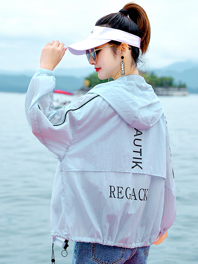 English jacket sun-protective clothing, mid-length women's 2022 new style thin cycling long-sleeved sun-protective clothing, plus-size air-conditioned sun-protective shirt details Picture