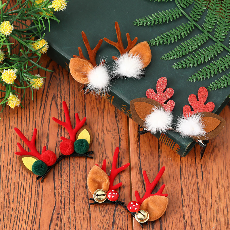 Christmas ornaments hair pins hair pins headgear children princess hair ornaments cute moose antlers small gifts gifts